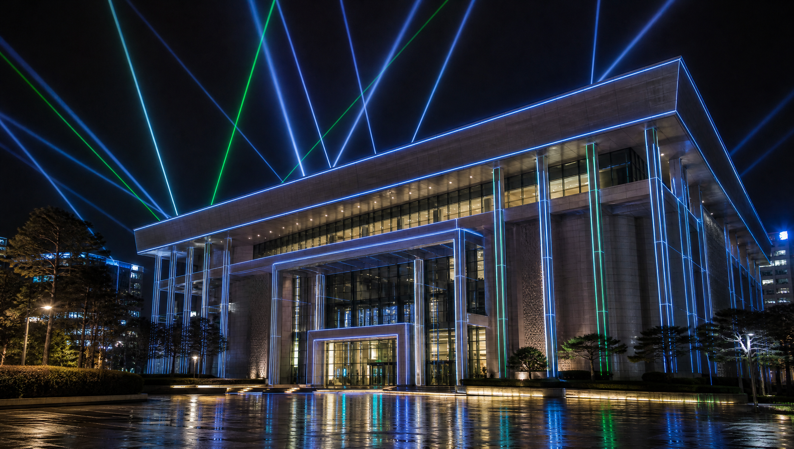 Facade laser mapping scene